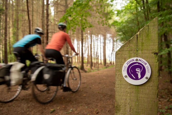 Cyclists on the John Muir Way