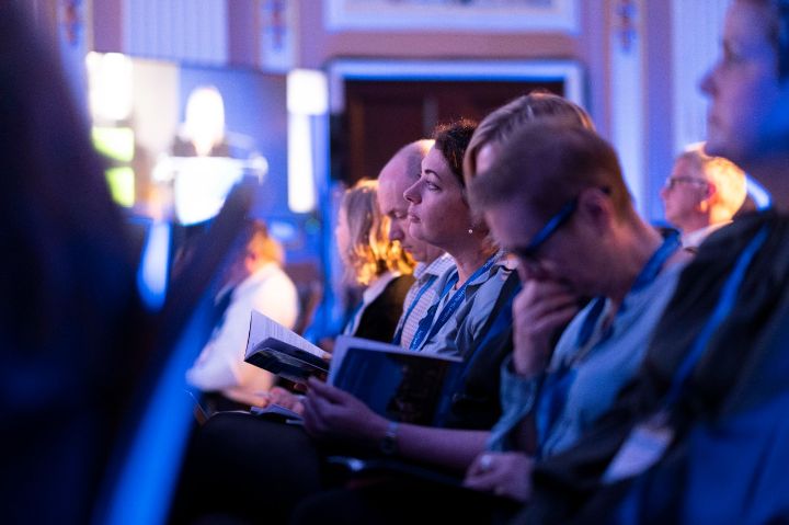 Man attending a conference