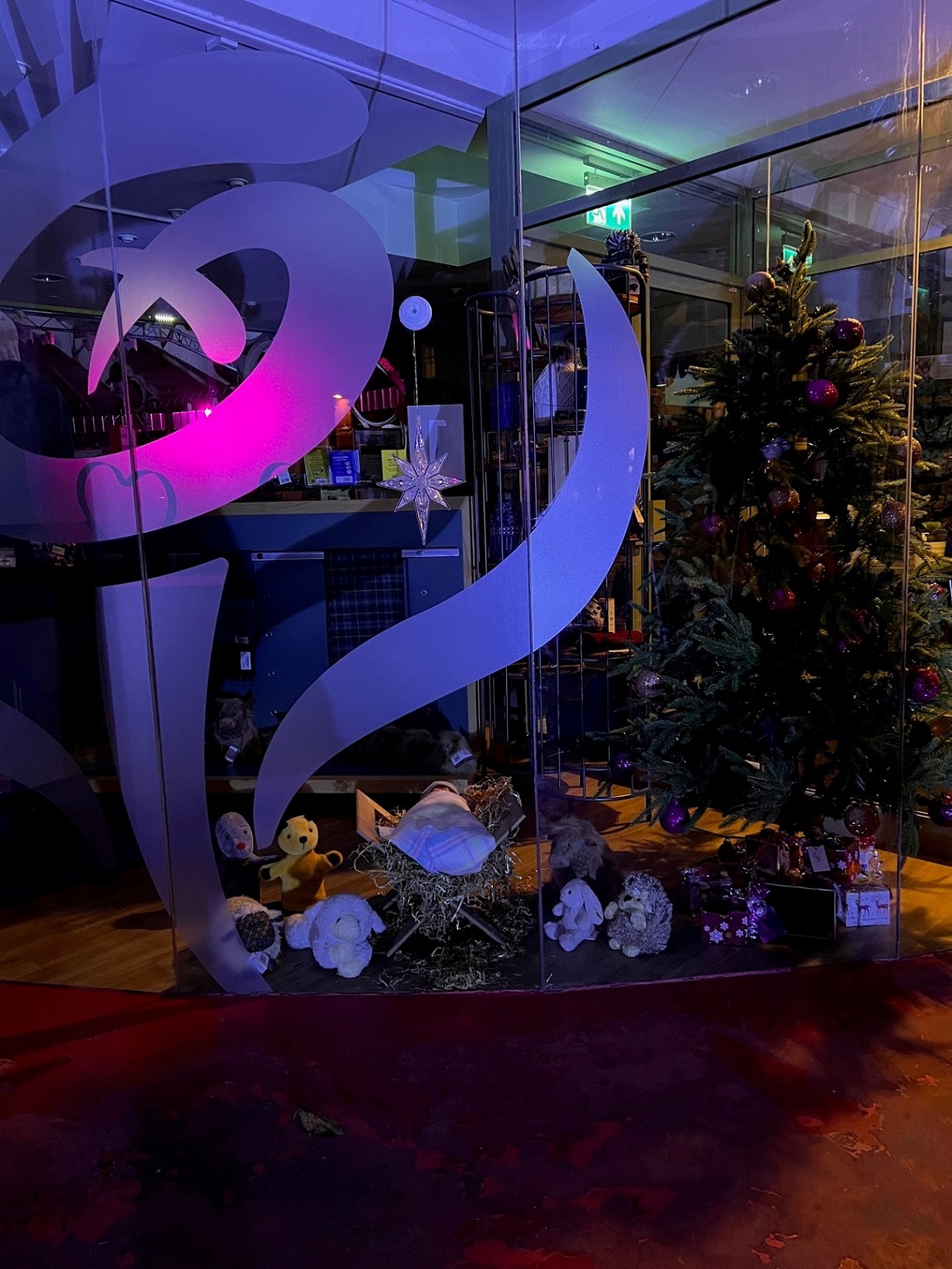 Christmas window display at Rothesay iCentre