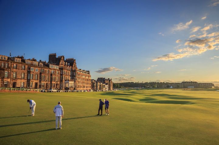 Golfers playing at St Andrews