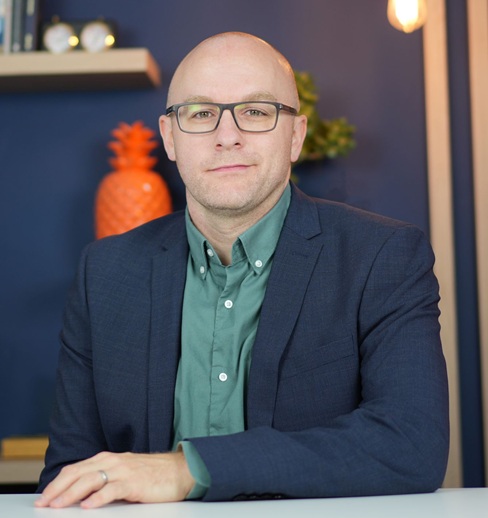 A close up of a person smiling