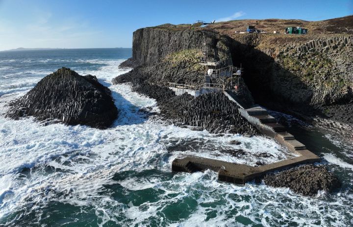 Staffa and sea