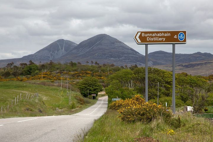 Sign towards distillery in Islay