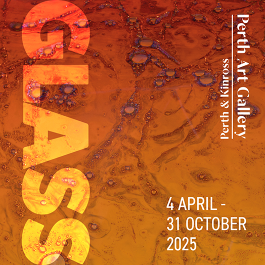 image with organe glass in the background and text down the left handside which reads GLASS