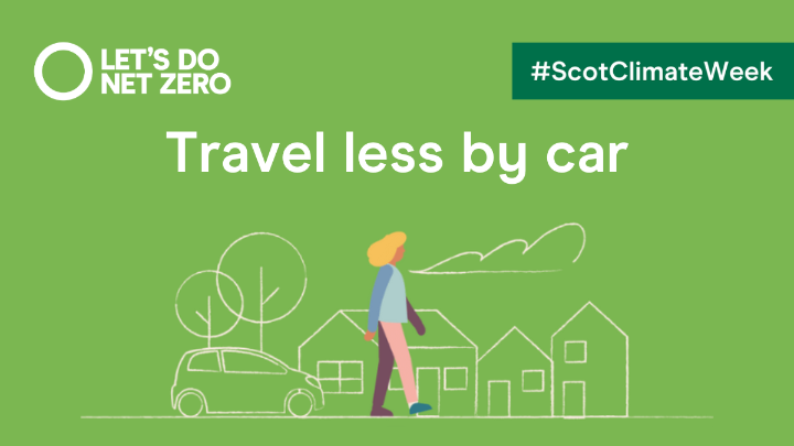Scotland Climate Week Travel less by car image