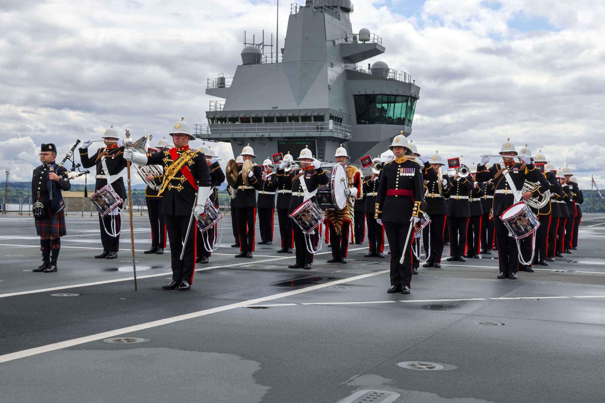 Band of HM Royal Marines on ship