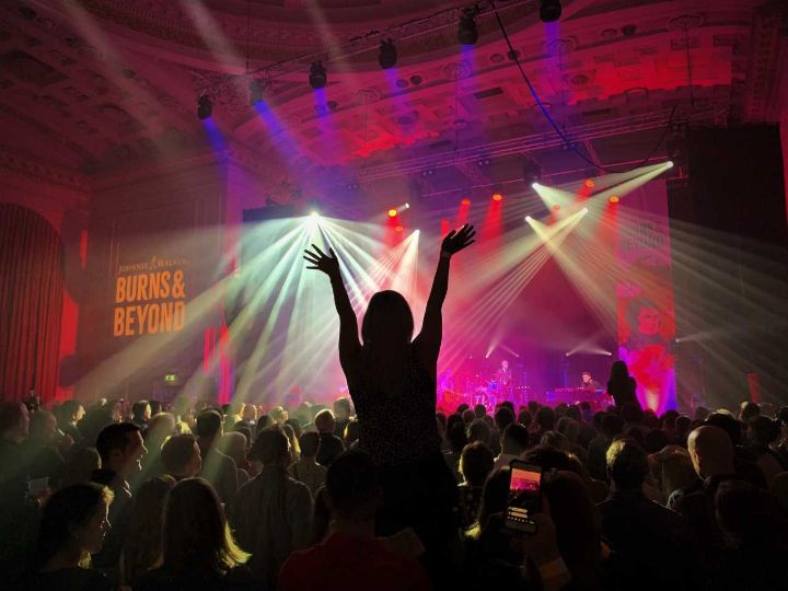Silhouette of person at live festival show