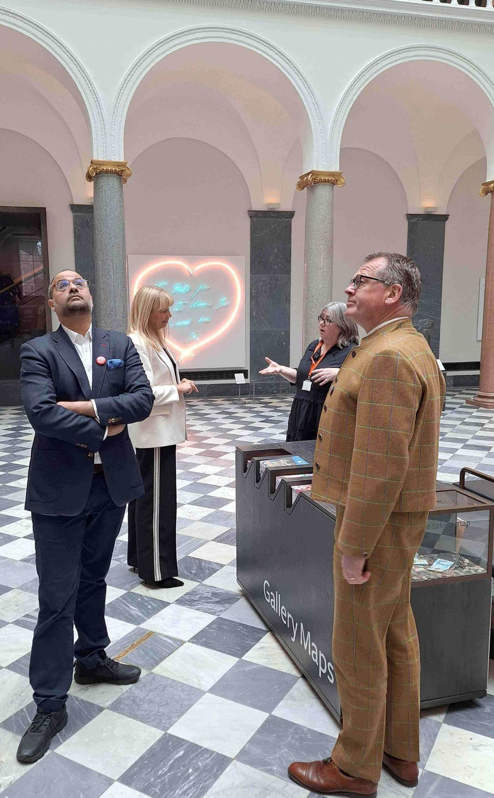 Harris Bokhari OBE on a tour of Aberdeen Art Gallery