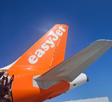 Tail of an easyJet plane. Credit: Carole Bold