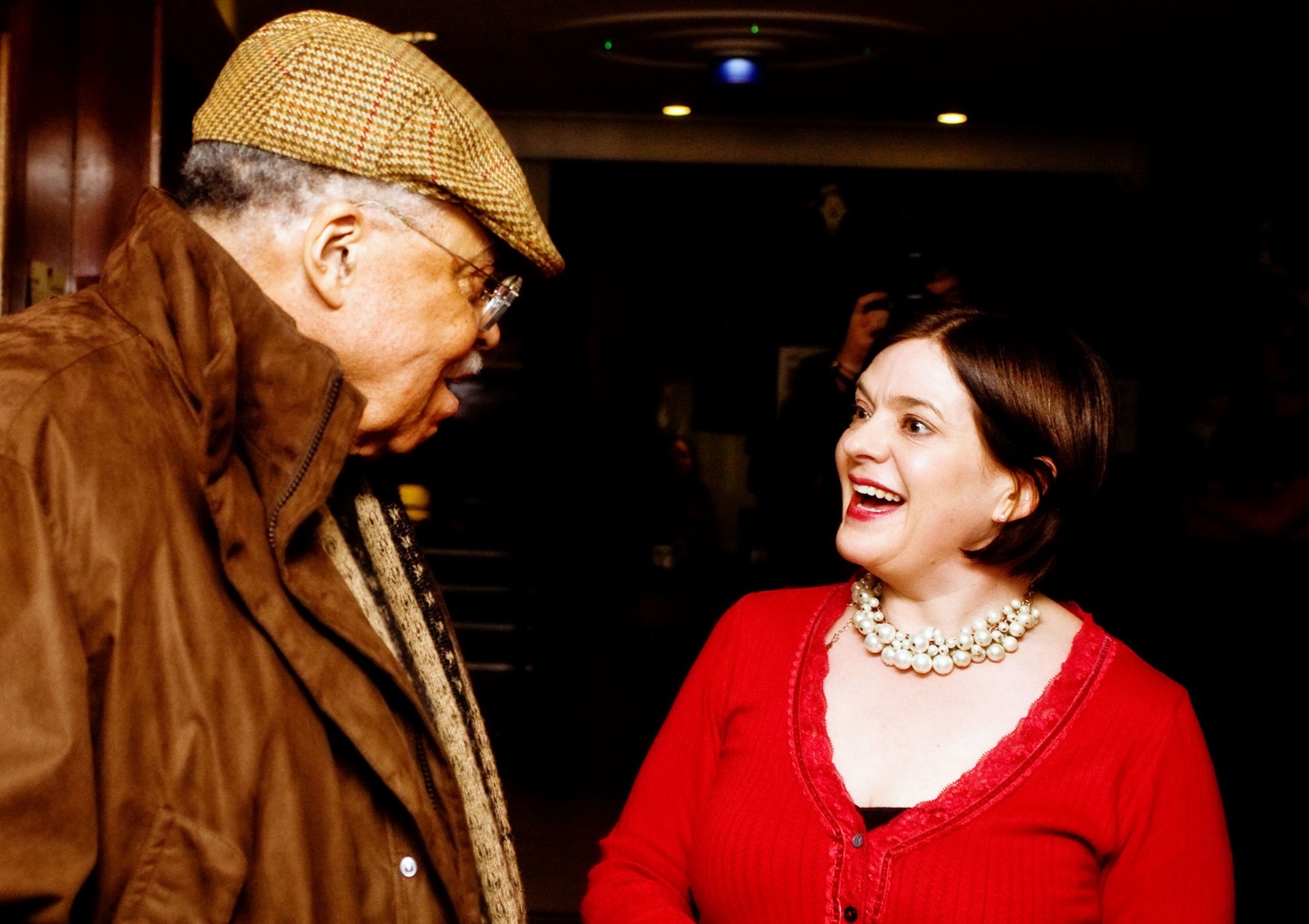 Actor James Earl Jones talking to Allison Gardner
