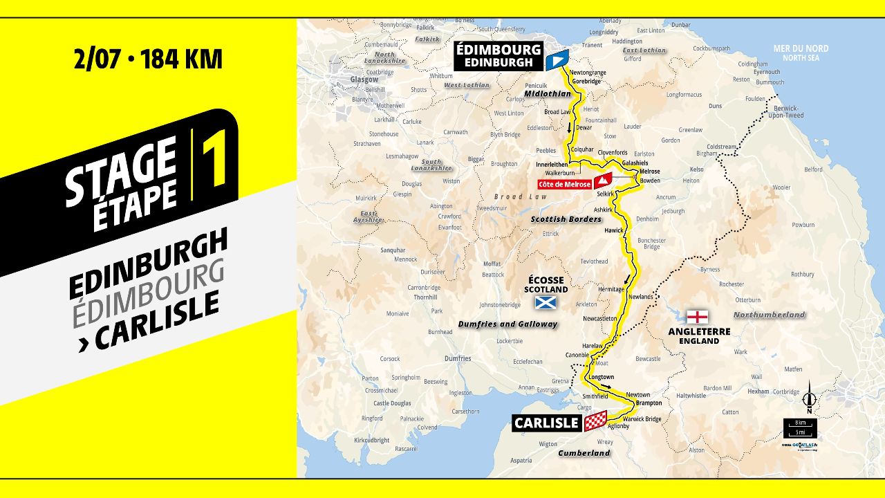 The Grand Départ opening stage of the 2027 Tour de France from Edinburgh to Carlisle