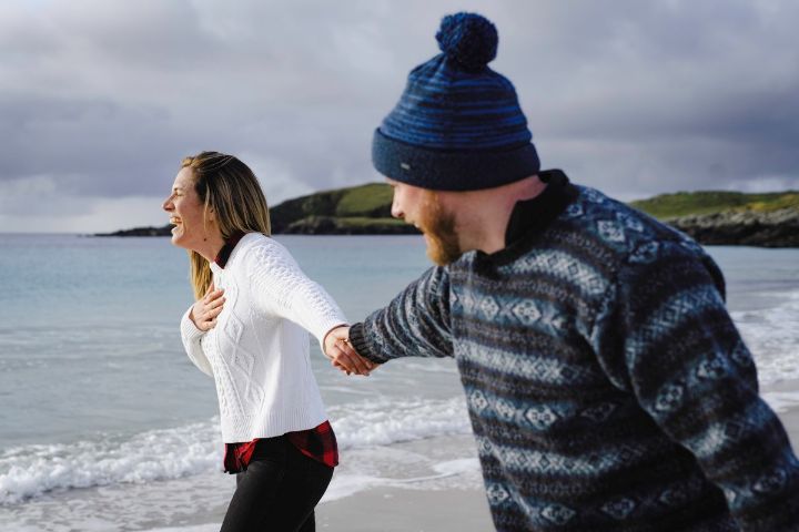 Couple at meal beach shetland