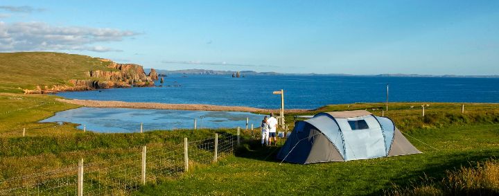 The caravan and campsite at Braewick, Mainland, Shetland