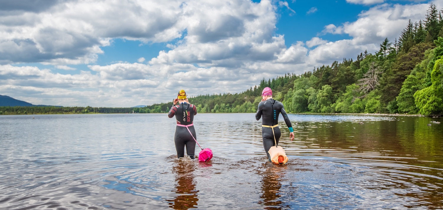 Wild Swimming, responsibly, at Loch Morlich.