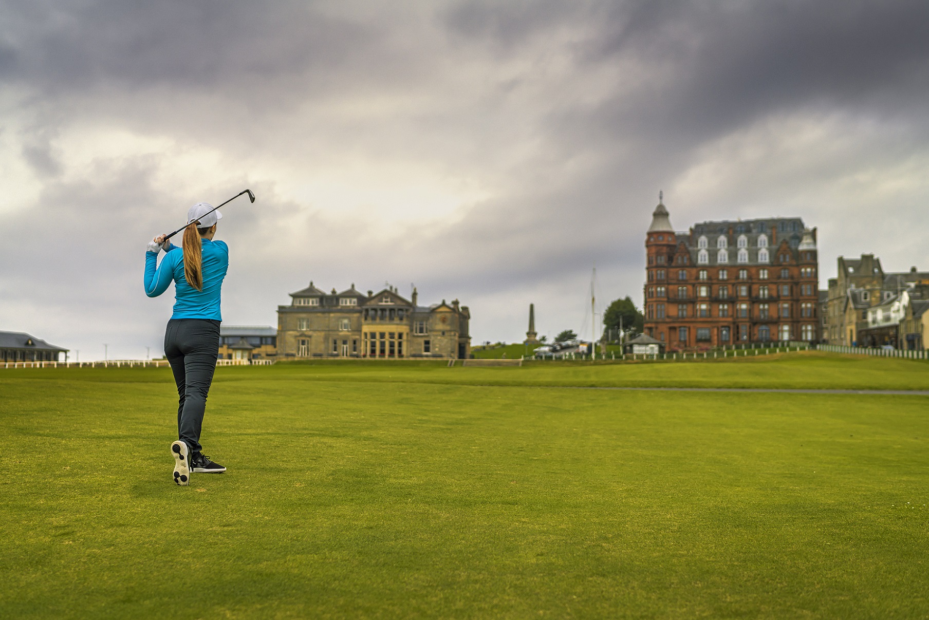 A golfer plays the Old Course at St Andrews Credit VisitScotland / Luigi Di Pasquale