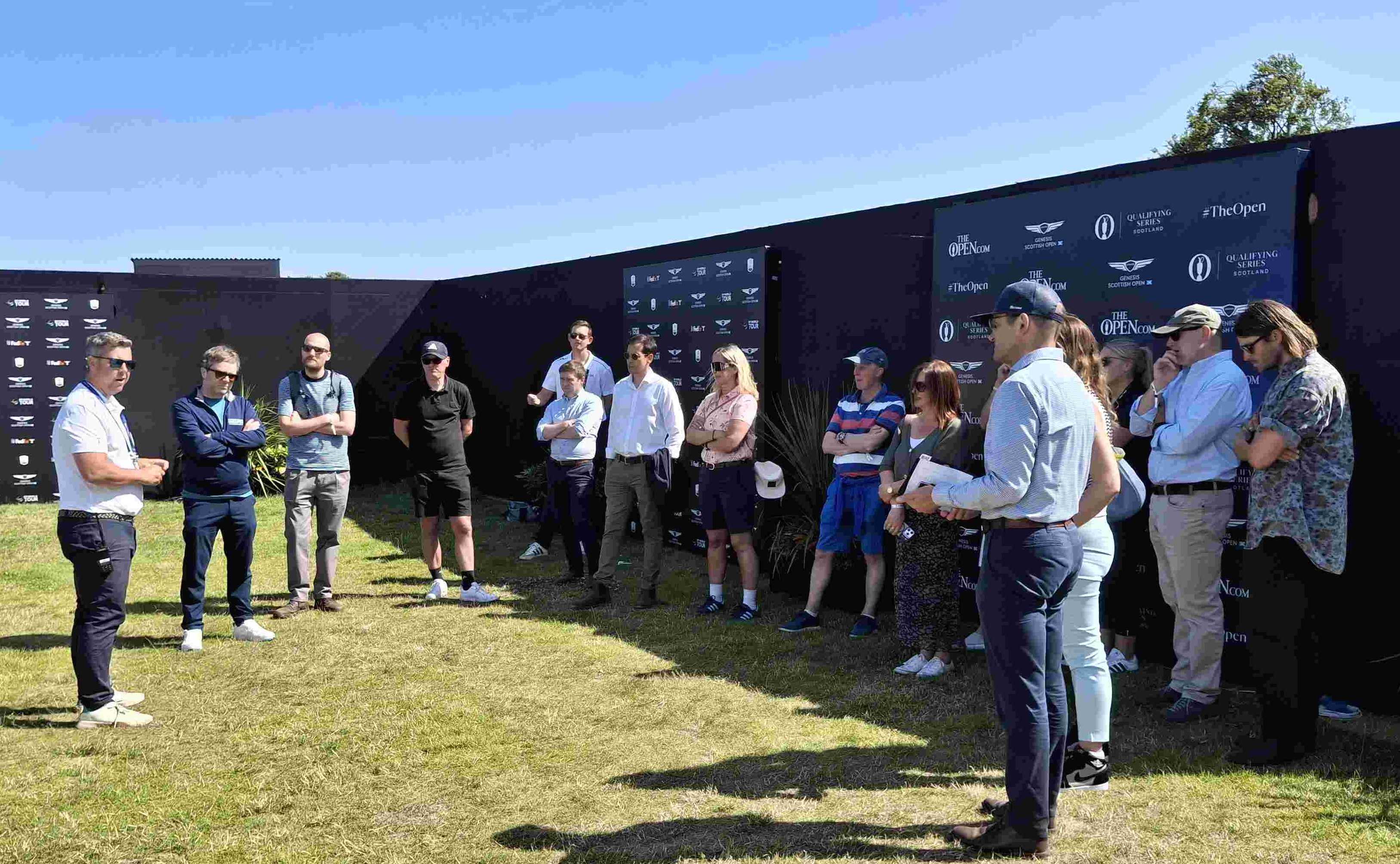 Members of the event observer tour at the Genesis Scottish Open
