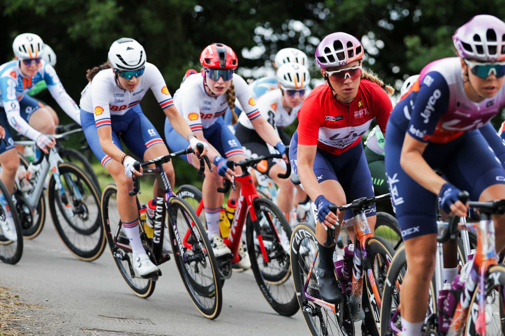 Cyclists coming round a corner