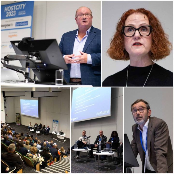 Collage image of speakers at a conference