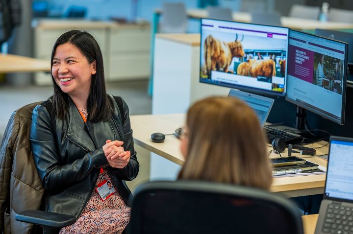 Two co-workers at VisitScotland.