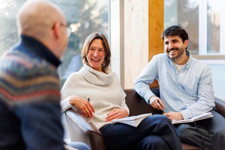 People sitting in a group talking