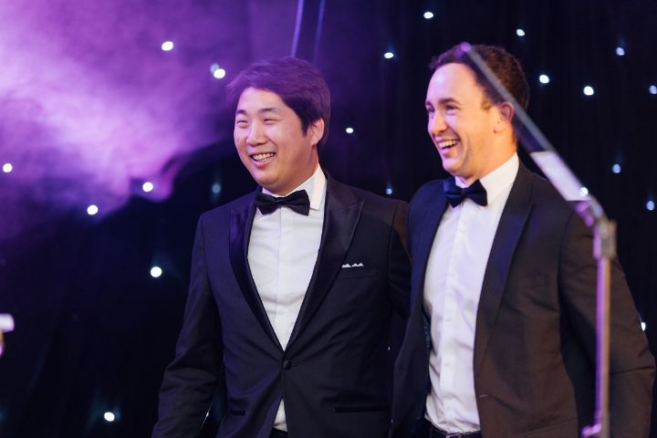 Winners on stage at final