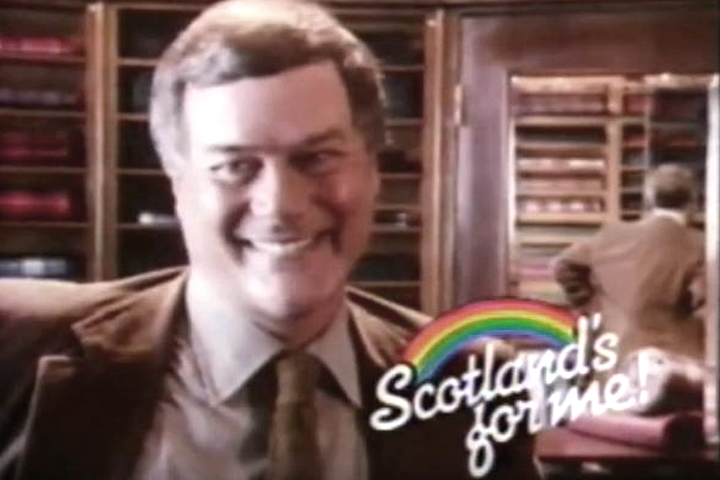 Image of Larry Hagman in the Scotland's For Me TV advert