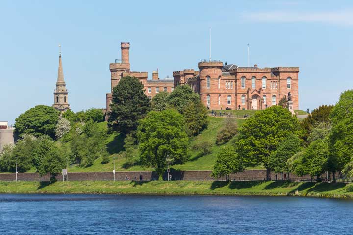 Inverness Castle from Inverewe Gardens