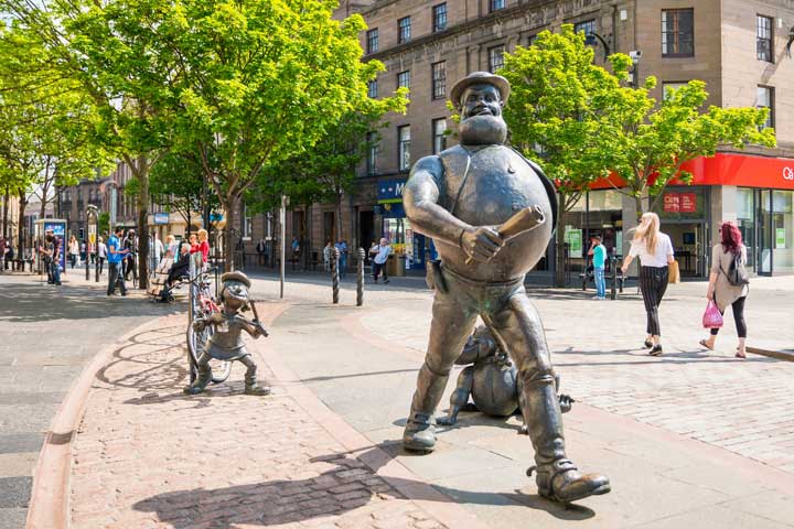 Desperate Dan statue opposite City Square, Dundee