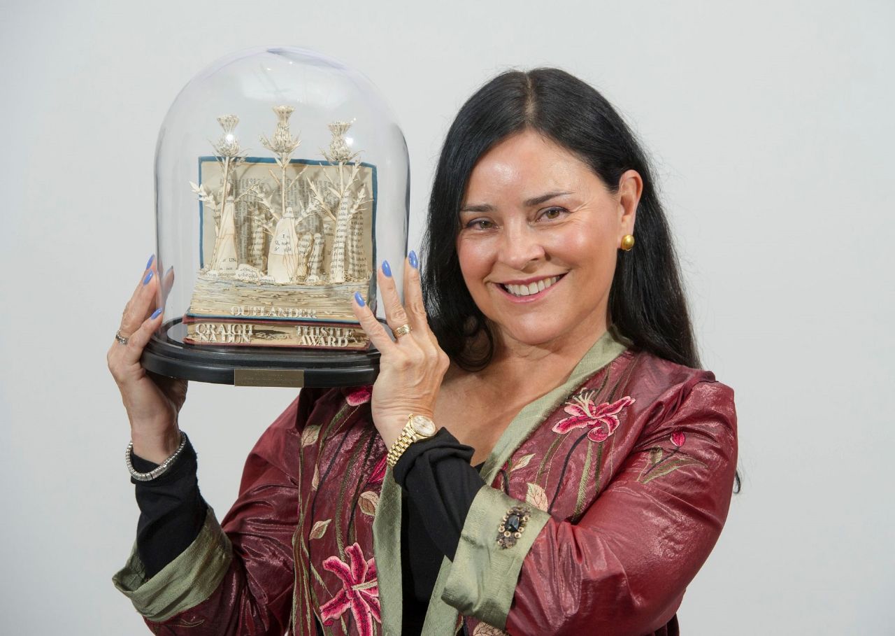 Diana Gabaldon with her International Contribution to Scottish Tourism award.