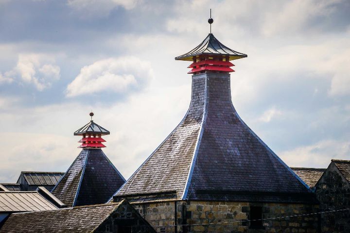 The rooftops of a whisky distillery