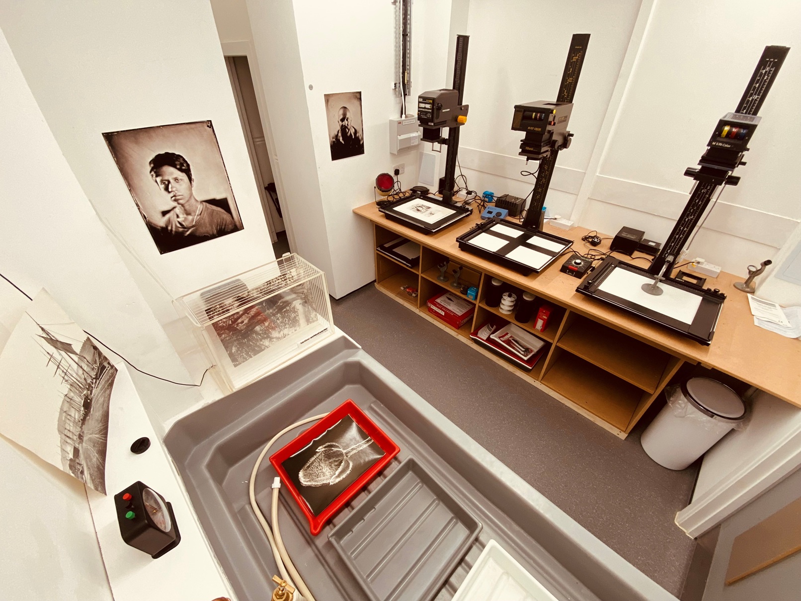 A dark room for developing photographs